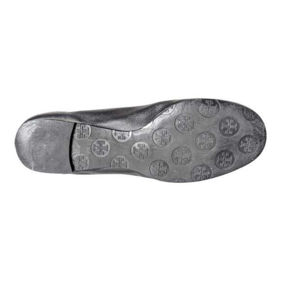 TORY BURCH Minnie Black Leather Ballet Flats Size 7M - Picture 6 of 11